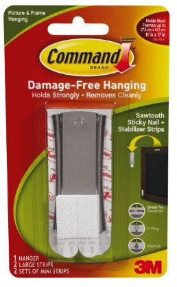 Command Sticky Nail Sawtooth Hanger, 5-Pound, -3 Pack