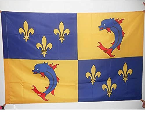 AZ FLAG - Drapeau Province du Dauphiné - 90x60 cm - Drapeau Dauphinois - France 100% Polyester Avec Fourreau et Cordelette - Pavillon 50 g