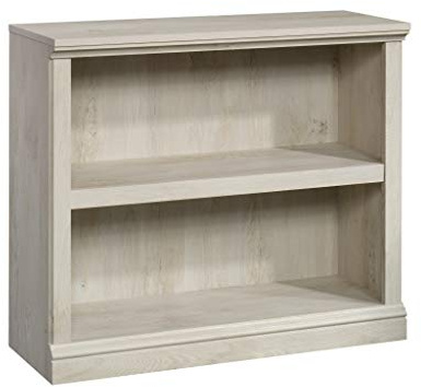 Sauder 2 Tier Book Shelf Wooden Bookcase Multipurpose Bookshelf for Home Office, Living Room, in Chalked Chestnut