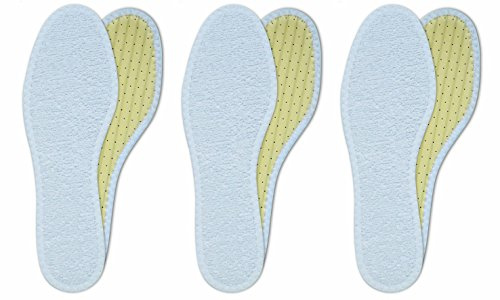 Lenzen 3 Paia di Solette Plantari, Morbida Spugna di Cotone, Filtro Assorbi-Odori ai Carboni Attivi (39)