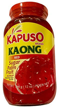 Kapuso Kaong Sugar Palm Fruit in syrup, Red 340g (12oz), Pack of 1