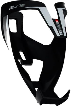 Elite Vico Carbon Bottle Cage Mat White Graphic – Ultra Lightweight Carbon Fibre Bike Bottle Holder – WorldTour Pro Choice – For Road Bike, MTB & Gravel Cycling