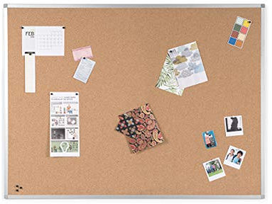 BoardsPlus Korktafel, 105 x 75 cm - Mit Aluminiumrahmen und Hochwertiger Naturkorkoberfläche, Pinnwand