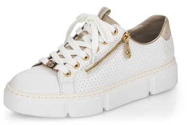 Rieker Femme Chaussures à Lacets N5932, Dame Chaussures de Sport lacées,Chaussure de Sport,Chaussure de Loisirs,Blanc (Weiss / 80),41 EU / 7.5 UK