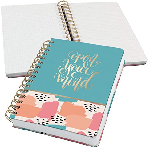 SIGEL JN611 Spiral-Notizbuch Jolie, Brush Marks, ca. A5, dotted: 120 g/m², 240 S., FSC-zertifiziert, vegan