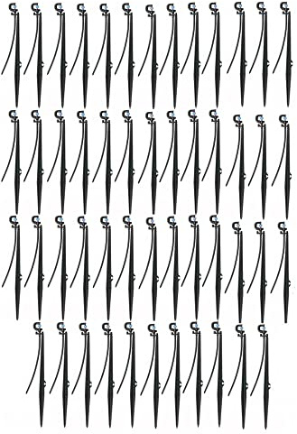 [Pack 50] Microaspersor de riego Completo + estaca. Microaspersor Bailarina Invertida Circular 360º para riego agricola y riego en jardinería. Micro aspersor con estaca 40 cm, Alcance 2 a 2,5m