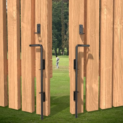 SAMKEYTEW 24 Cane Bolts for Gates Ground Gate Latch for Wooden Metal Gates, Gate Stopper Hardware - Heavy Duty Drop Rod, Safe and Secure, Corrosion Resistant (2 Pack)