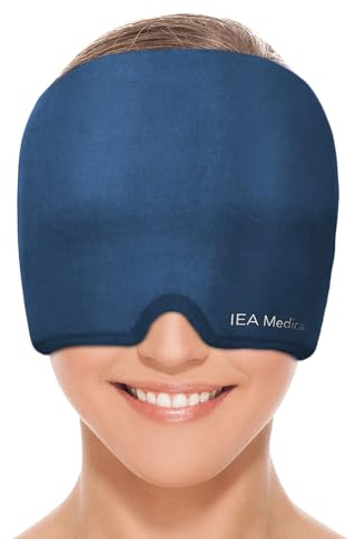 IEA Medical Migräne Maske, Kühlmaske Migräne, Schlafmaske kühlend, Migräne Mütze, Kopfschmerzen Mask, Migraine Relief Cap, Kopfschmerzen Maske, 360° Gelmaske Migräne, kühlende Kopfmaske