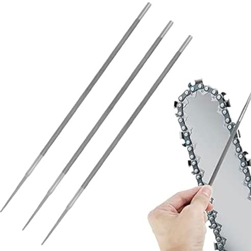 3Pcs Limes Rondes 4.8 mm, Lime Ronde D'affûtage, Affutage Chaine Tronçonneuse, Limes à Tronçonneuse Rondes, Lime Metal en Acier Forgé, Affûteur de Limes, pour Tronçonneuse Affute Chaine Tronconneuse