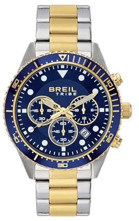 Breil, Segelkollektion, herrkronograf, herrklocka med stålarmband, vattentålig, kvartsrörelse, fodral 42 mm, knappstängning och säkerhetsklämma
