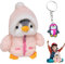 Penguin Plush 25cm Kuscheltier Pinguin Plüsch Pinguin Pinguin Kuscheltier mit Schlüsselanhänger Süßes Kuscheltier Plüsch Pinguin Trägt Rosa Kleidung, für Mädchen und Jungen (Rosa).
