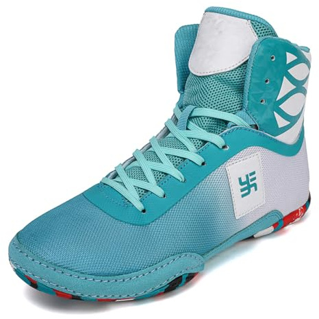 ZHENSI Scarpe da Boxe da Uomo E da Donna Suola Divisa Alte Comode per Il Fitness E Il Combattimento Indoor,Blu,38 EU