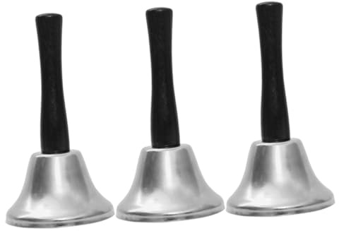 SOLUSTRE 3piezas Campana De Mano Decorativa Navideña De Metal Equipo Educativo Campanas Únicas para Fiestas Navideñas