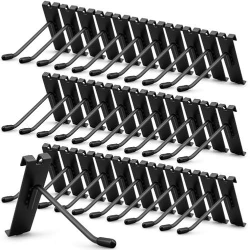 YFNVH Lot de 50 Crochets pour Panneau Grille, Crochets Métalliques Noirs | Accessoires de Présentoir pour Magasin, Boutique, Garage, Maison, Rangement et Panneaux Muraux, 15 x 9 x 2.5 cm