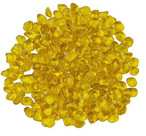 WAWPU Decorazioni in Pietra for Acquario Grande Pietra di Cristallo di Vetro Rosso, Decorazioni in Ghiaia for Acquario, ciottoli di Ghiaia, Decorazioni for Acquario(Yellow,A Pack of 300)