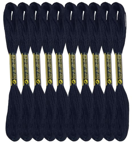 BEAMARKER 10 skinn 82 yards svart broderi fena bomull vänskapsarmband tråd korsstygn broderi tråd armband ull för gör-det-själv smycken tillverkning sy knutar broderihantverk