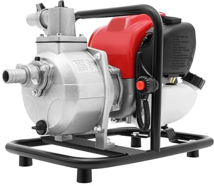 Bomba de agua de gasolina de 4 tiempos, 38 CC, 1,2 kW, bomba de agua sucia, bomba de jardín, bomba de estanque, autocebante, agua sucia, 135 l/min, motor de agua para riego de jardín, cuidado de