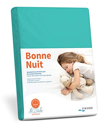 Savorana Bonne Nuit Elastan Spannbetttuch Baumwolle Stretch 220 g/m²- Steghöhe bis 30 cm Bettlaken für Boxspringbetten Wasserbetten - Größe 180x200-200x220 cm türkis