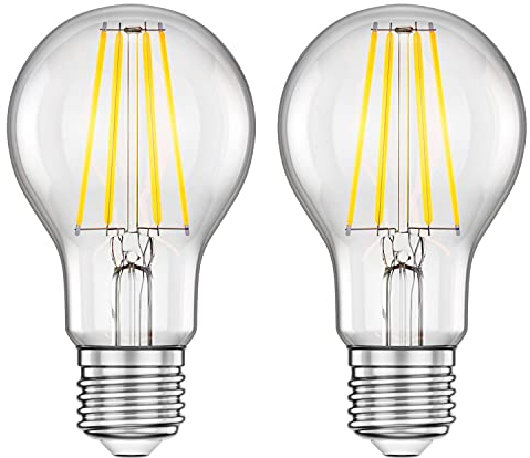 ledscom.de 2 Stück E27 LED Leuchtmittel, A60, warmweiß (2700 K), 7,1 W, 963lm, 3-Stufen-Dimmer