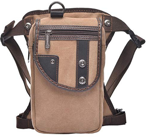 Xieben Canvas Drop Leg Sac pour Hommes Femmes Moto Vélo Equitation Vélo Multi-Usage Cuisse Taille Fanny Pack Voyage Sports Pêche Chasse Randonnée Camping en Plein Air