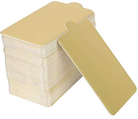 Tomotato 100 Pcs Mini Plateaux à Gâteaux, Base de Gâteaux Cupcake Rectangulaires en Papier Doré pour Mousse Biscuits Desserts, Décorative Assiettes Desserts Affichage pour Fête Anniversaire(S)