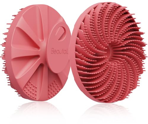 BEAUTAIL Körperbürste aus Silikon, Sanftes Peeling Duschbürste für Empfindliche Haut, Badebürste, Dusche Bürste, Körper Bürsten, Peelingbürste, Guten Schaum, Rutschfester Griff, 1 Stück, Rosa