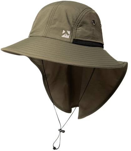 TOP-EX XL/XXL, chapeau de soleil imperméable pour homme, à larges bords, pour activités de plein air, randonnée, avec protection pour le cou, Safari, estival, pliable, pliable, M/L