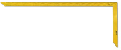 DEWEPRO Équerre de charpentier 1000 mm avec division des deux côtés - Revêtement par poudre jaune - Angle en métal plat - Avec trou de suspension