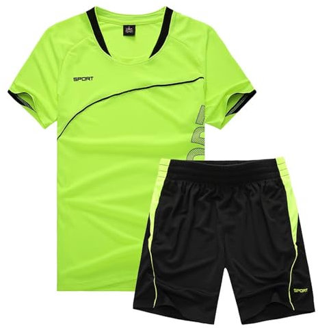 Cozozn Fußball Trikots Sport Set Shorts und T-Shirt-Set Jungen Fussball Trikot Trainingsanzug Kinder Fußballtrikots, 4-5 Jahre, Grün(Etikett: 20)