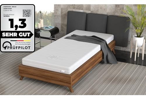 BSS BEDDING Matratze 90x200 cm Höhe 12 cm, Berlin 7 Zonen Orthopädische Kaltschaummatratze H3, Allergenfrei und Atmungsaktiv, Doppelseitige Rollmatratze