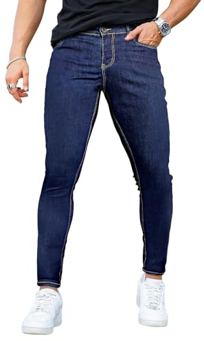 GINGTTO Skinny Jeans for Men Slim Fit Stretch Denim Pants Mens Jean Designer Casual Trousers 28