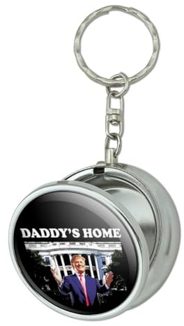 GRAPHICS & MORE Trump's White House Portable Travel Size Pocket Purse Ashtray Keychain with Cigarette Holder