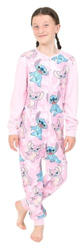 Disney Lilo et Stitch Stitch & Angel Grenouillère en polaire rose pour enfant, rose, 6-7 ans