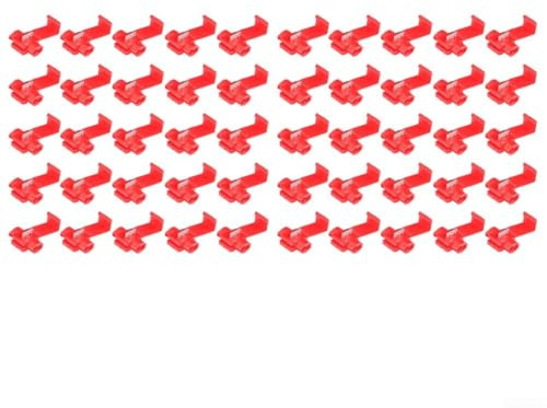 Filteilect 50 connettori isolanti per cavi elettrici, morsetti a connessione rapida per conduttori in rame da 0,5-6 mm², terminali senza perdita per cablaggio (rosso)