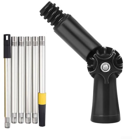 Barra telescópica ajustable de 1 8 m con articulación articulada giratoria para extensiones de rodillo de pintura, adecuado para tareas de pintura y limpieza