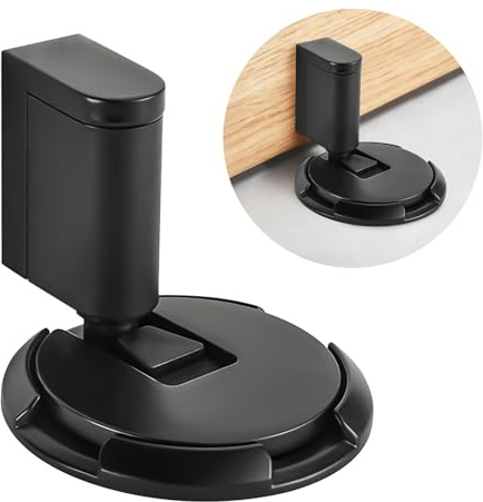 Fermaporta Meccanico da Terra Senza Fori con Ammortizzatore, Regolabile per Porte Pesanti, Adesivo 3M e Fissaggio a Viti, Sicuro per Bambini e Animali, Design Moderno per Casa e Ufficio