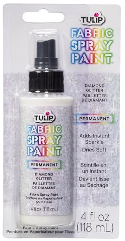 I Love To Create Tulip Fabric Spray Paint 4oz-Silver Diamond Glitter, Other, Multicoloured, 118.3 ml (Pack of 1)