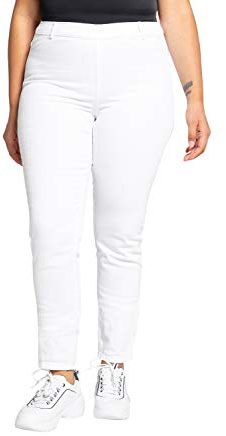 Ulla Popken 696876 - Pantaloni da Donna, Taglie Fino a 64, Elasticizzati, Tasche Posteriori, Slim Fit Bianco (Bianco 70959020). 60