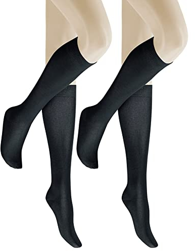 Hudson Damen Kniestrümpfe Only 2-Pack wärmend Black 0005 39/42