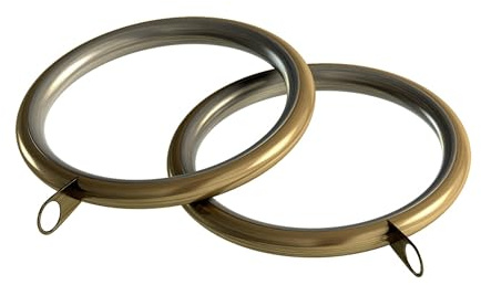 Speedy IDC 28mm Standard Lined Curtain Rings, Antique Brass, 8 Pack