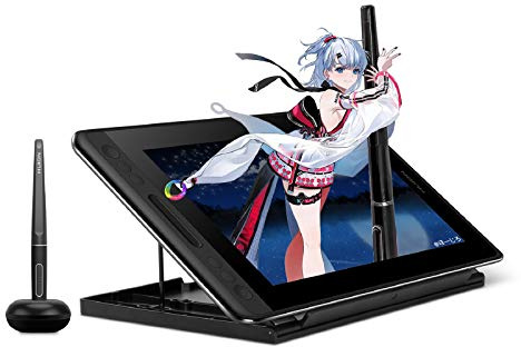 HUION Kamvas Pro 12 11.6 Inch Drawing Tablet with Screen Battery-free Pen with Tilt Function 4 Express Keys & 1 Touch Bar with Adjustable Stand Best Gift for Beginner Digital Graphic Artis