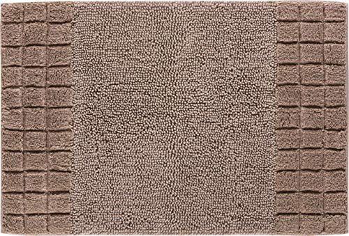 Linea Due Badematte, wendbar, sehr weich, saugfähig und rutschfest, Baumwolle, 70 x 120 cm, Braun, b4115-023207212