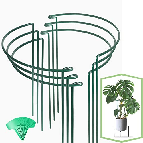 Joyhalo 6 Pack Plant Support Stakes, 16 Inch Peony Cages and Supports, Flower Stakes with 15 Pcs Plant Labels, Peonies Support Cages Garden Sticks for Plants Tomato, Hydrangea, Rose, Hyphosis