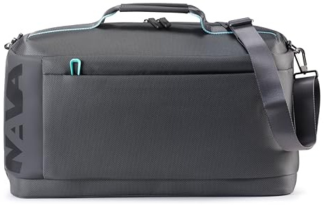 Nava Cross Borsa Weekender con Due Manici e Tracolla Amovibile, Asfalto/Menta