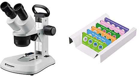 Bresser Mikroskop Analyth STR 10x - 40x Stereo Auflicht- und Durchlicht Mikroskop & Junior Mikroskop Experimentier-Set mit 24 Dauerpräparaten zu Tieren, Pflanzen, Insekten, Fasern und Pollen