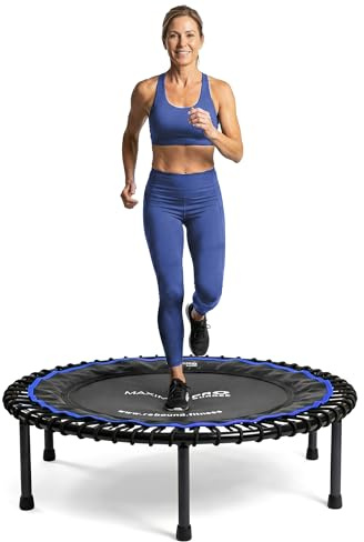 Maximus Pro Bungee Rebounder | Stronger, Quieter & Softer Bounce | 40'' Mini Trampoline Ready Assembled for Men & Women | DVD & Free Lifetime Workout Membership Online | Healthy Mind & Body