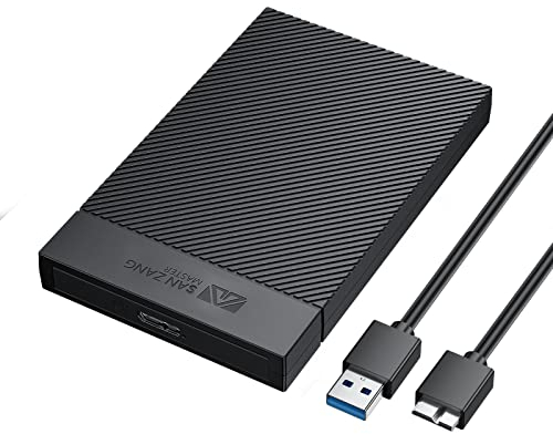 Festplattengehäuse 2,5 Zoll SANZANG USB 3.0 Festplatte Gehäuse mit USB 3.0 Kabel Werkzeugloses für 2 5 Zoll SATA SSD und HDD in Höhe 9.5mm 7mm, UASP & Trim unterstützt