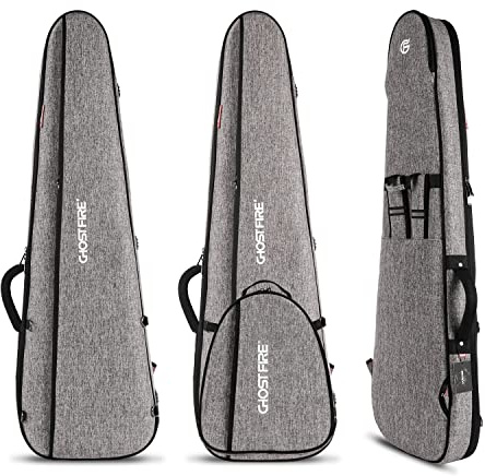 GHOSTFIRE Premium Electric Bass Guitar Gig Bag, Super Thick Padded Backpack Case Fits Precision/Jazz Bass, with Detachable Expansion Pocket – Grey