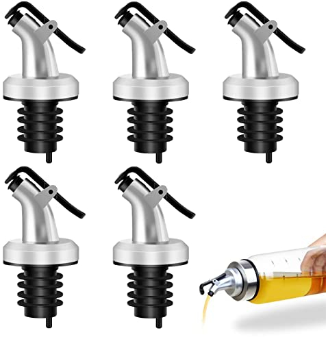 WENRENMK 5 Stück Flaschenausgießer, Öl Ausgießer, Ausgießer für Ölflaschen, Schnapsausgießer, Geeignet für Olivenöl, Wein, Cocktails, Essig, Saft, Sirup