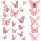 FIHODONE 60 Pezzi Farfalle Decorative Adesivi Murali 3D Oro Rosa,Farfalle Decorazioni Torta Compleanno Cinque Stili,Decorazioni Casa Tre Misure Adesivi Decorativi Topper Torta Compleanno